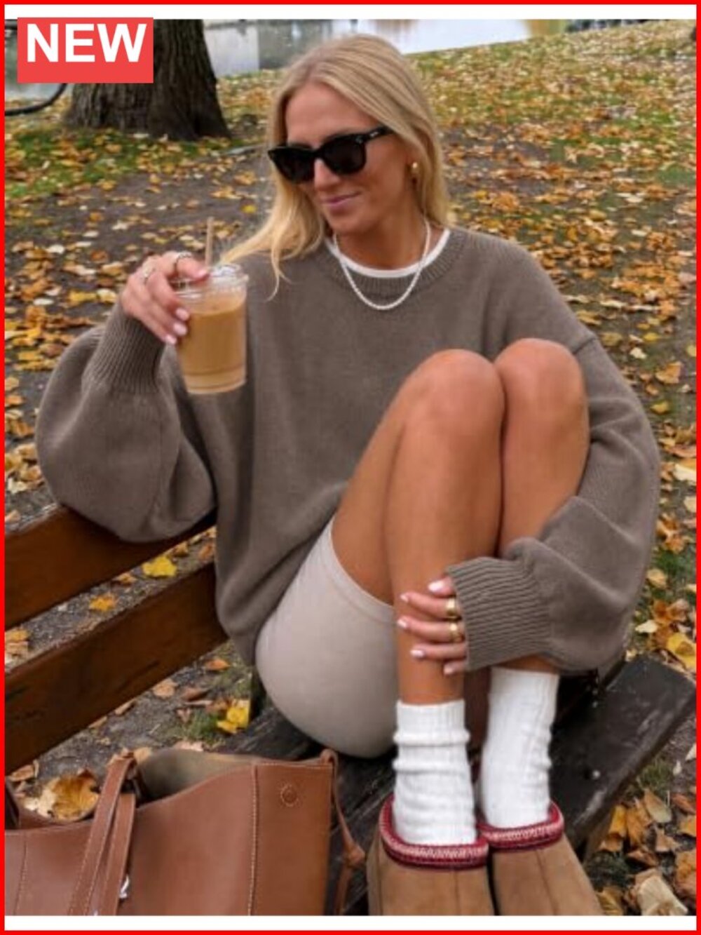 Oversized Batwing Sleeve Crew Neck Pullover Sweater - Picture 4 of 6